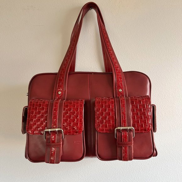 Jill-E Designs Red Leather Camera Bag Satchel Purse - Picture 1 of 16